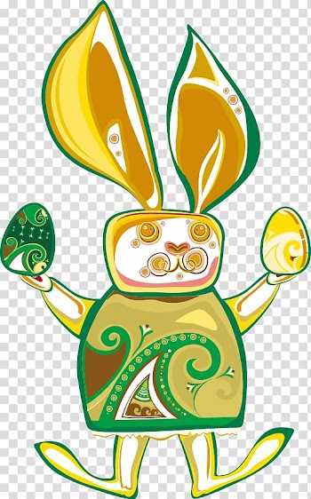 Cartoon , Abstract cartoon rabbit pattern transparent background PNG clipart
