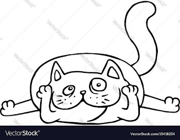 Cartoon admires cat vector image