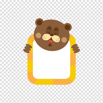 Cartoon Animal Animation, Brown bear label transparent background PNG clipart