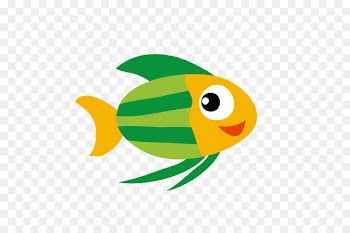 Cartoon Animal - Green Tropical Fish 