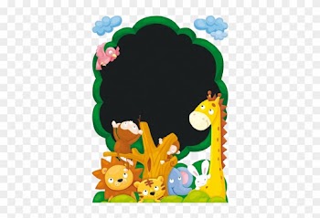 Cartoon Animal Group Image - Deco Sticker Jungle Tree