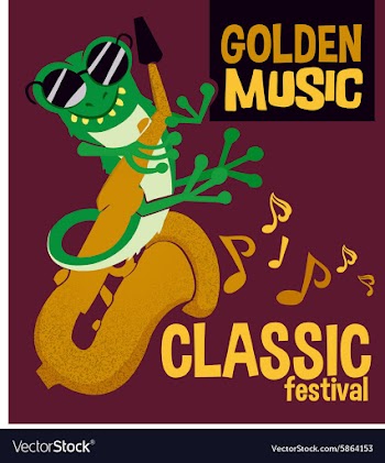 Cartoon animal music festival design vector image
