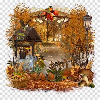 Cartoon autumn background concentration transparent background PNG clipart