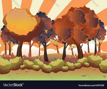 Cartoon Autumn Forest3 vector image
