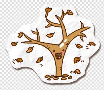 Cartoon Autumn Tree, Autumn tree transparent background PNG clipart