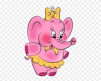 Cartoon Baby Elephant Pink Clip Art - Pink Baby Elephant Cartoon