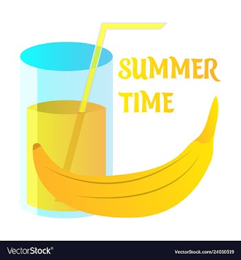Cartoon banana icon with glass vector image
