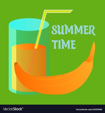 Cartoon banana icon with glass vector image