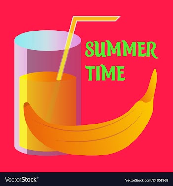 Cartoon banana icon with glass vector image