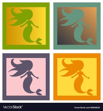Cartoon beautiful little mermaid in a wreath sea vector image