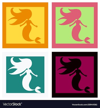 Cartoon beautiful little mermaid in a wreath sea vector image