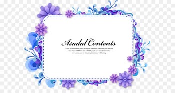 Cartoon beautiful purple flower border 