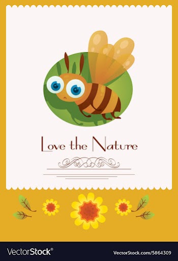 Cartoon bee document template vector image