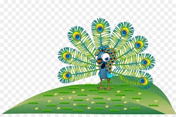 Cartoon Bird Comics Peafowl Animal - aug badge 