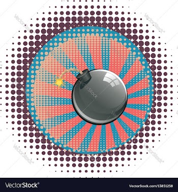 Cartoon black bomb vector image