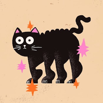 Cartoon black cat vector halloween… | Free stock illustration | High Resolution graphic