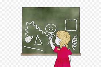 cartoon blackboard interaction teacher room