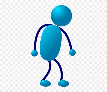 Cartoon Blue, Stick, People, Man, Guy, Figure, Person, - Stick Man Walking