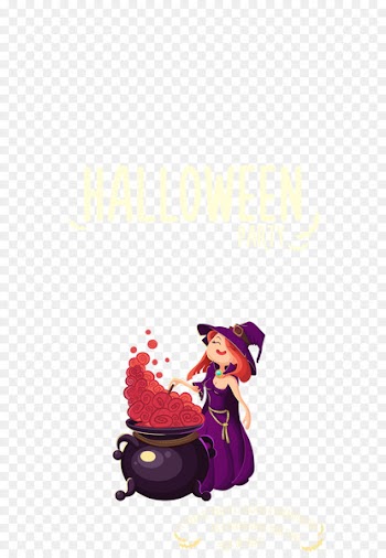 Cartoon Boszorkxe1ny Illustration - Halloween cartoon witch vector poster 
