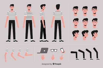 Cartoon boy character template Free Vector