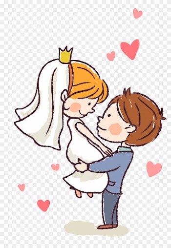 Cartoon Bride And Groom - Desenho Noivos