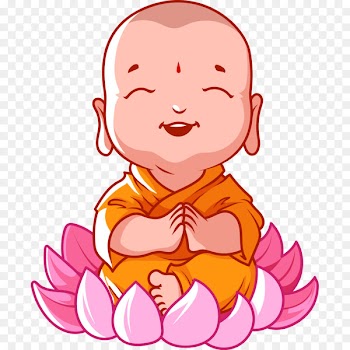 Cartoon Buddhism Buddha's Birthday Bhikkhu - Buddha smiling with folded hands vector material 