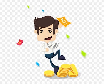 Cartoon Business Man Money - Vector Graphics