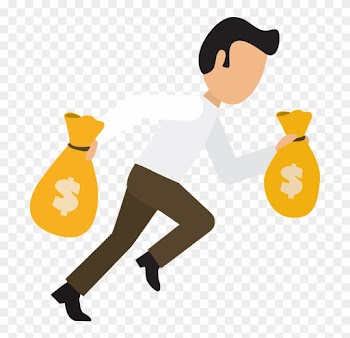 Cartoon Business Man Run With Money Bags 1designshop - Man With Money Png