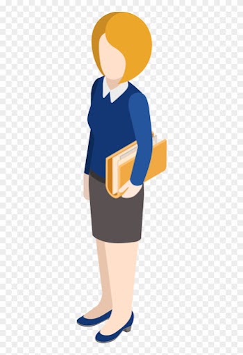 Cartoon Business Woman With Orange Folder - Business People Png Cartoon