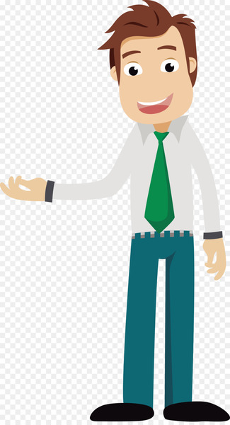 Cartoon Businessperson Clip art - Enthusiastic businessman 