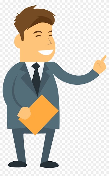 Cartoon Businessperson Index Finger Illustration - Illustration