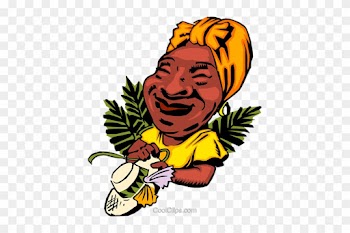 Cartoon Caribbean Lady Royalty Free Vector Clip Art - Cartoon African People