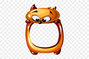 Cartoon Cat Frame Royalty Free Vector Clip Art Illustration - Cartoon Frames And Borders
