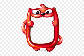 Cartoon Cat Frame Royalty Free Vector Clip Art Illustration - Red Cartoon Frame Png