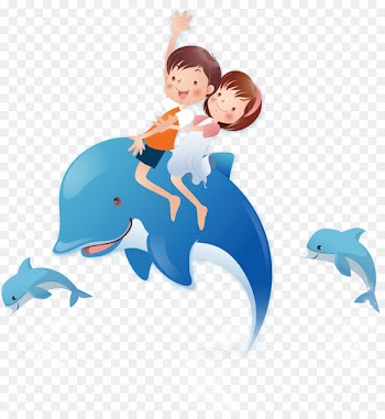 Cartoon Cdr Illustration - Aquarium Dolphins 