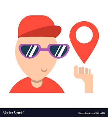 Cartoon character boy holding smartphone with vector image