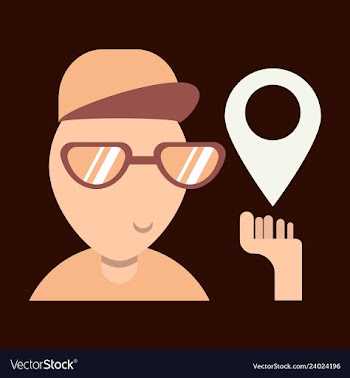 Cartoon character boy holding smartphone with vector image