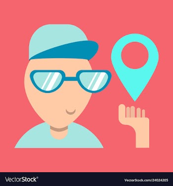 Cartoon character boy holding smartphone with vector image