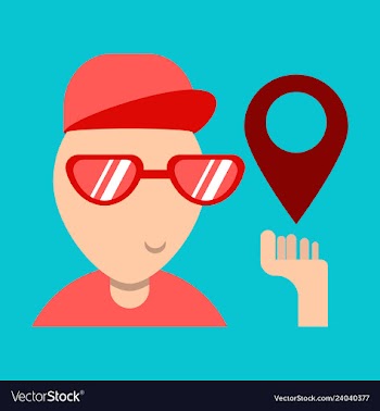 Cartoon character boy holding smartphone with vector image