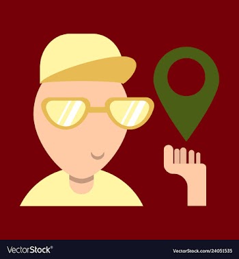 Cartoon character boy holding smartphone with vector image