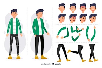 Cartoon character for motion design Free Vector
