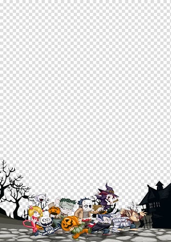 Cartoon character illustration, Halloween Poster, Halloween background transparent background PNG clipart
