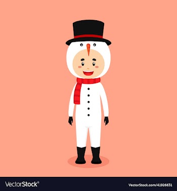 cartoon character wearing snowman costume
