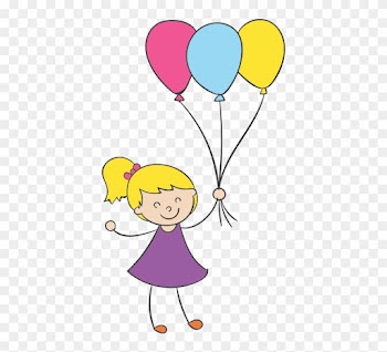 Cartoon Child Clip Art - Cartoon Girl Balloon