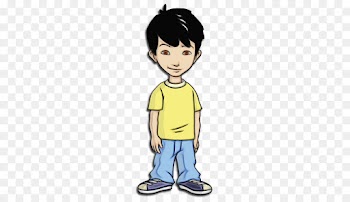 cartoon child male cheek standing