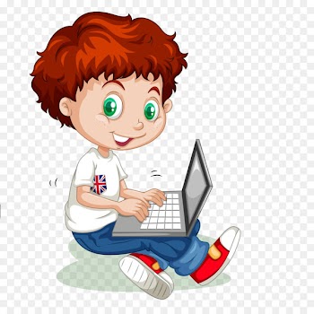 Cartoon Child - Vector cartoon boy learning 