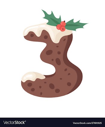 Cartoon christmas pudding hand drawn font actual vector image