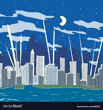 Cartoon city vector image