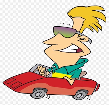 Cartoon Clipart Image Funny Cartoon Guy Driving His - Driving Cartoon