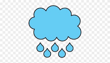 Cartoon Cloud Drops Rain Weather Icon - Storm Vector